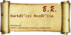 Barkóczi Rozália névjegykártya