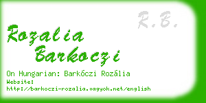 rozalia barkoczi business card